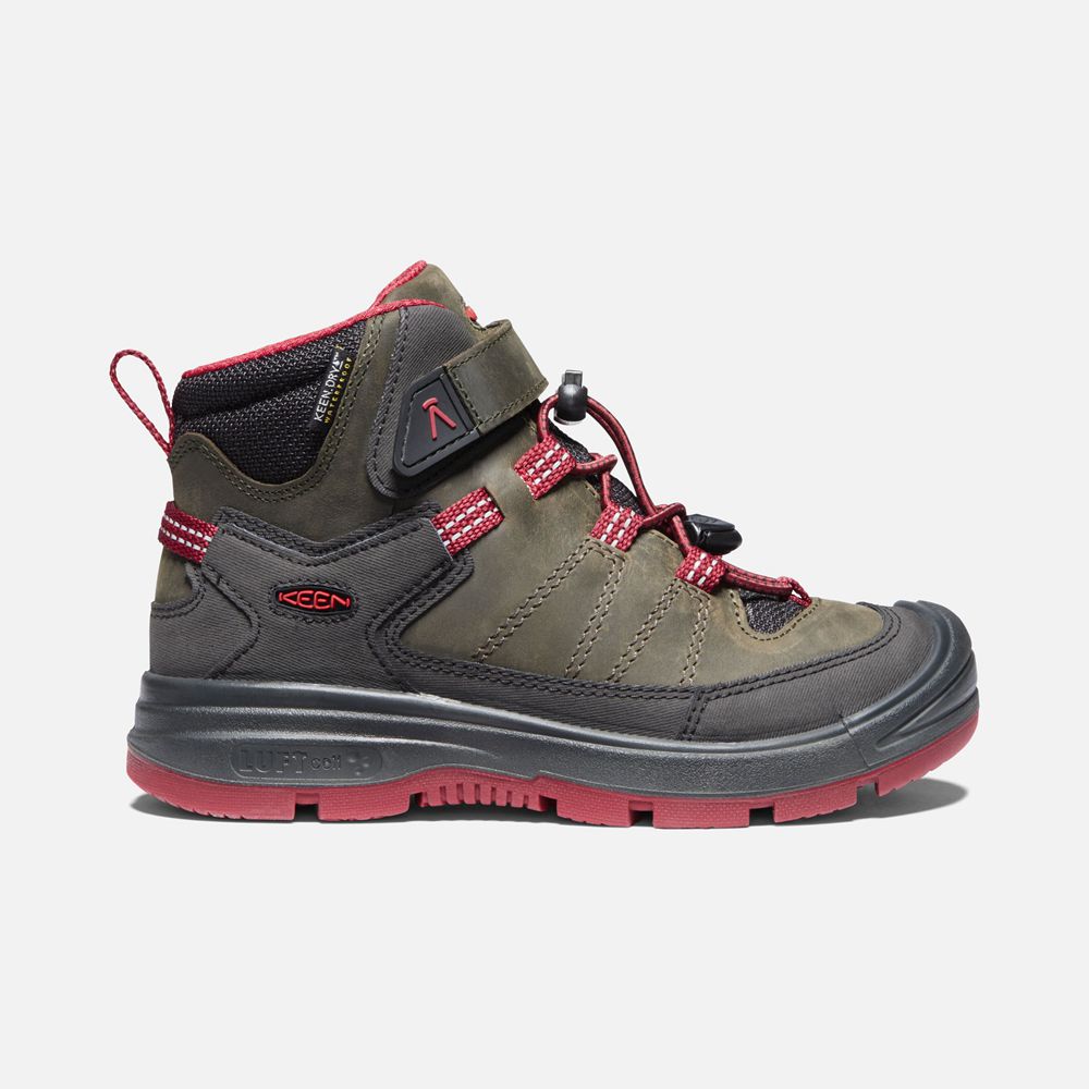 Keen Outdoor Bot Çocuk Gri/Kırmızı - Redwood Waterproof - Türkiye YLVW49063